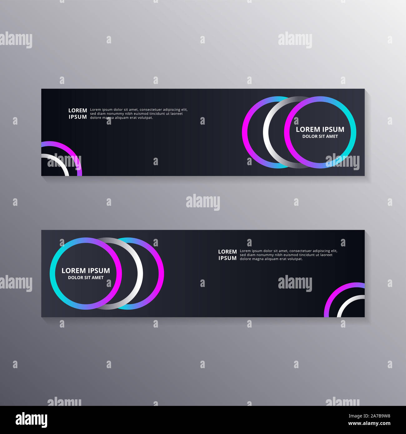 technology banner template, Abstract Dark Neon Background suitable for web  header, footer, advertising vector design Stock Photo - Alamy
