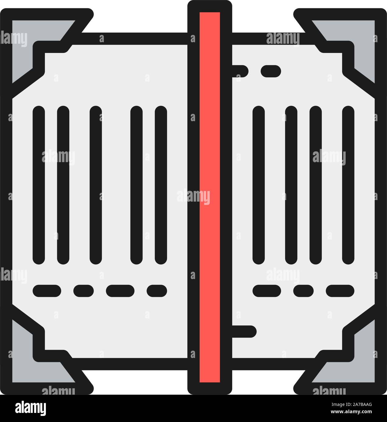 Vector scan barcode, tracking flat color icon. Stock Vector