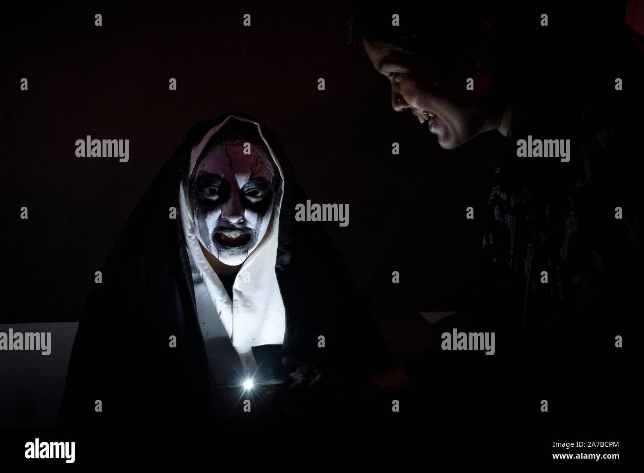 A College Student Dressed Up Like A Ghost To Scare Others Takes Part During The Halloween Festival Celebration Halloween Is A Holiday Celebrated Each Year On October 31 And Halloween 19 Occurs On A College Student Dressed Up Like A Ghost To Scare Others Takes Part During The Halloween Festival Celebration Halloween Is A Holiday Celebrated Each Year On October 31 And Halloween 19 Occurs On