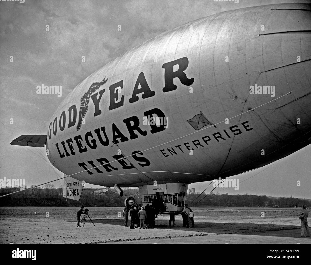 Goodyear blimp at Washington Air Post ca. April 13, 1938 Stock Photo