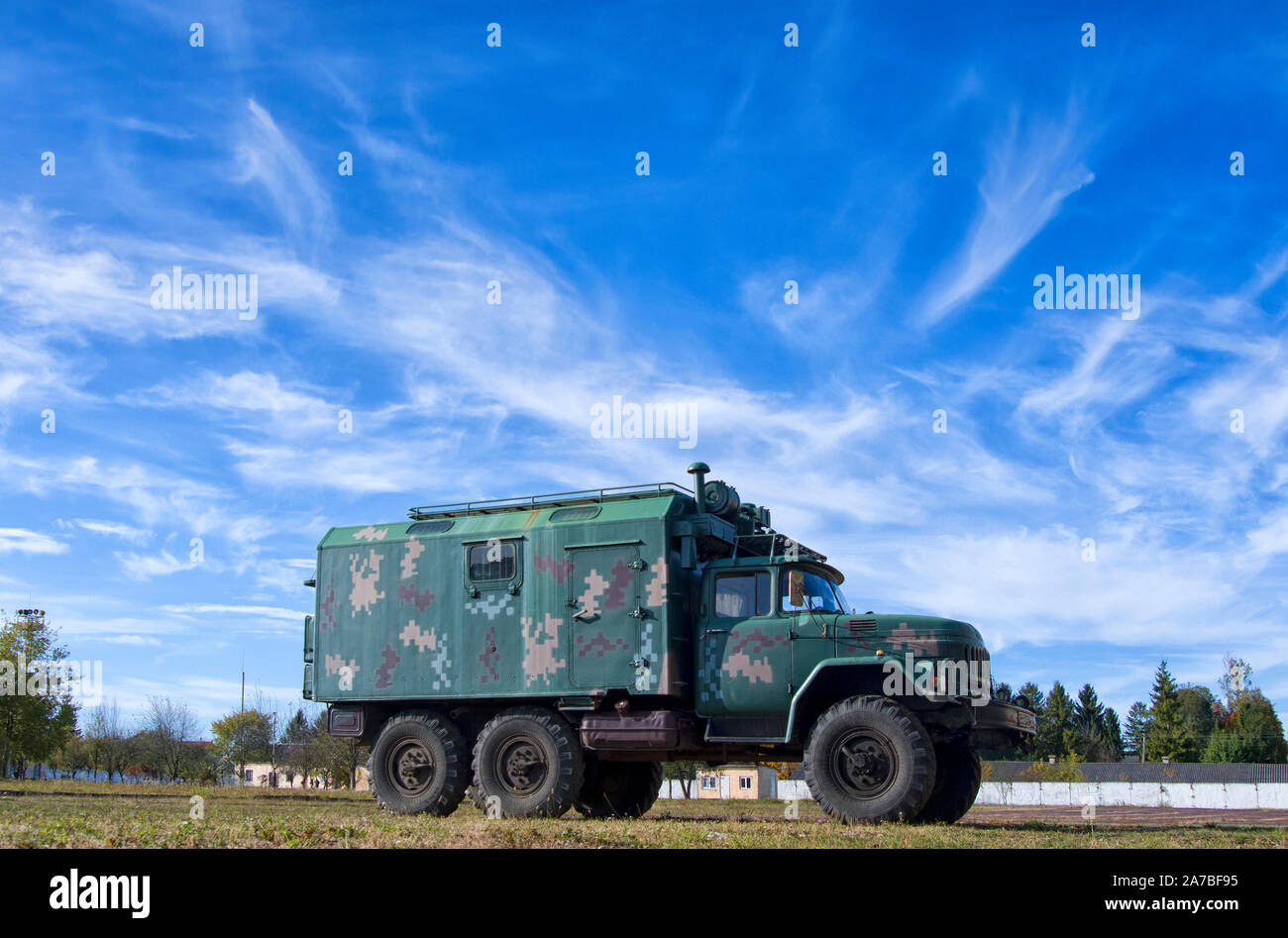 A military machine is involved in the Dombassi conflict Stock Photo
