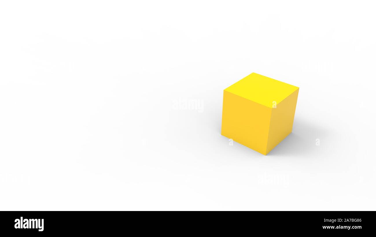 3d rendering of a cube box square isolated in a white studio enviroment ...