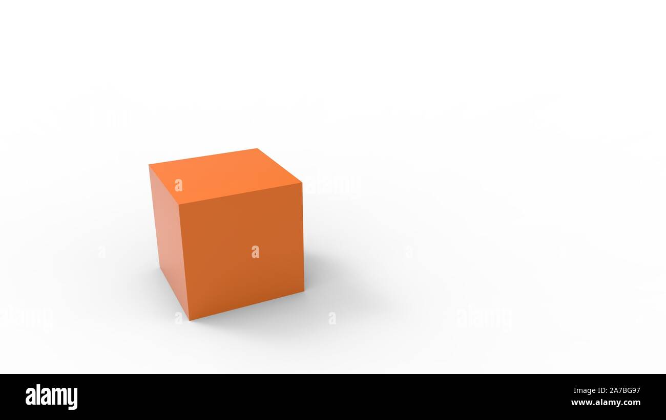 3d rendering of a cube box square isolated in a white studio enviroment ...