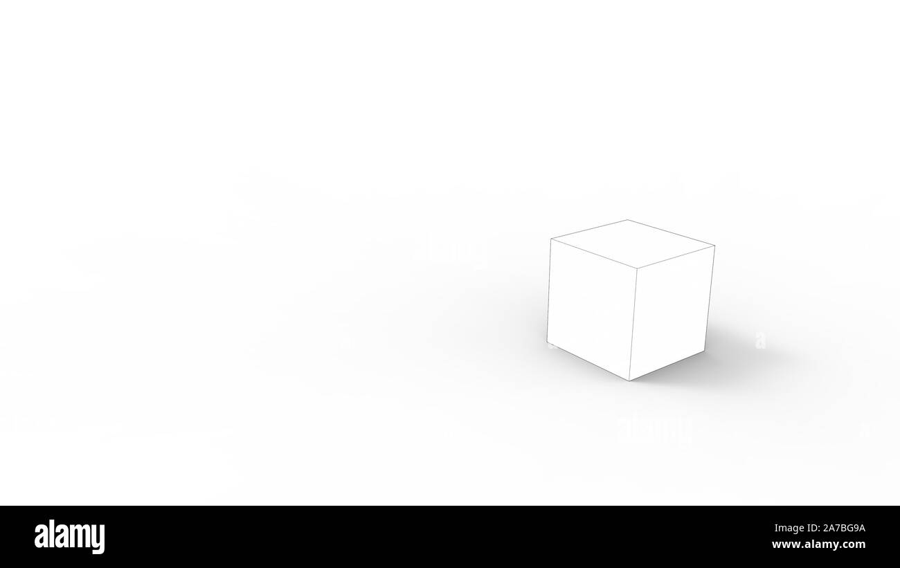 3d rendering of a cube box square isolated in a white studio enviroment ...