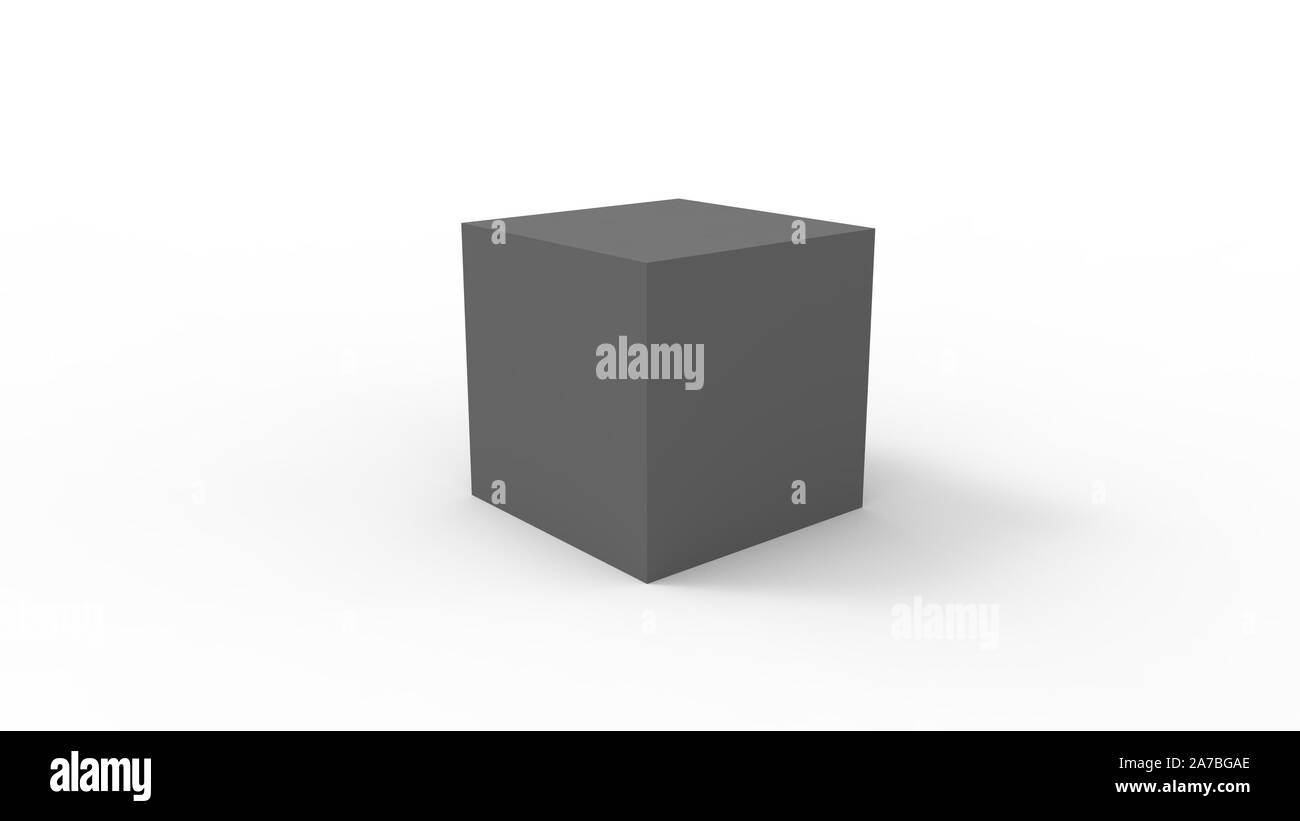 3d rendering of a cube box square isolated in a white studio enviroment ...