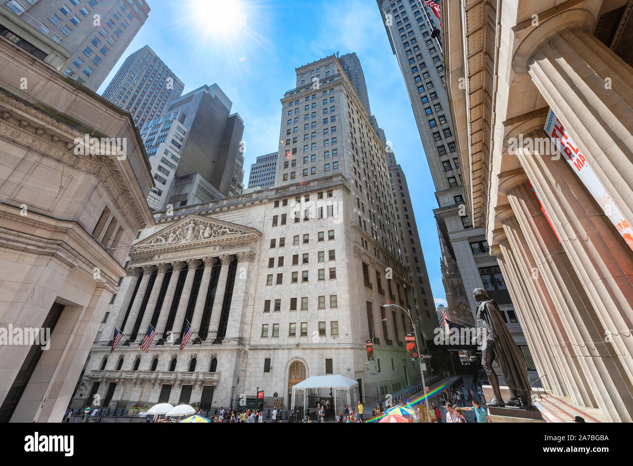 The New York Stock Exchange on Wall street Stock Photo