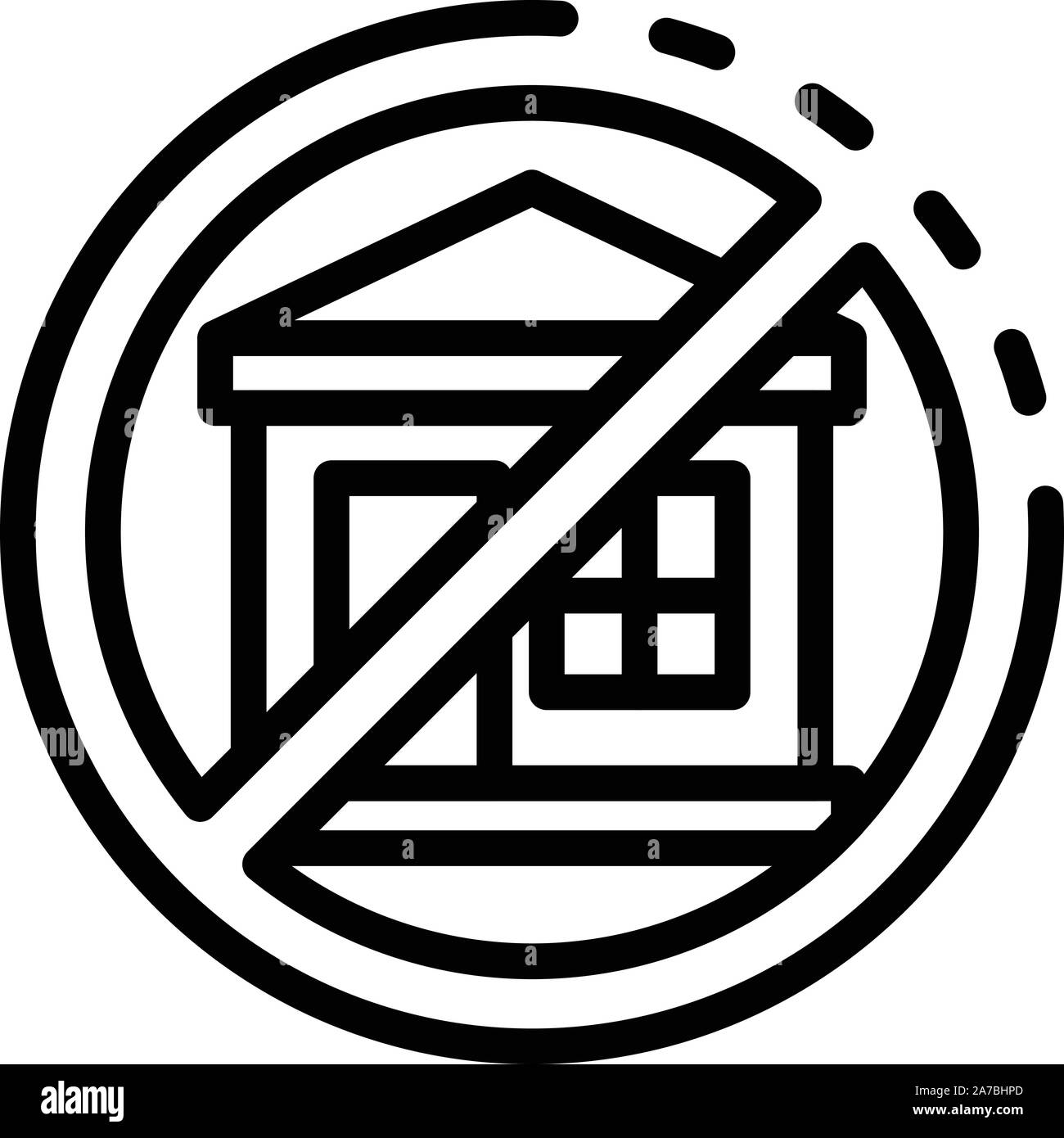 No Home Icon Outline Style Stock Vector Image Art Alamy