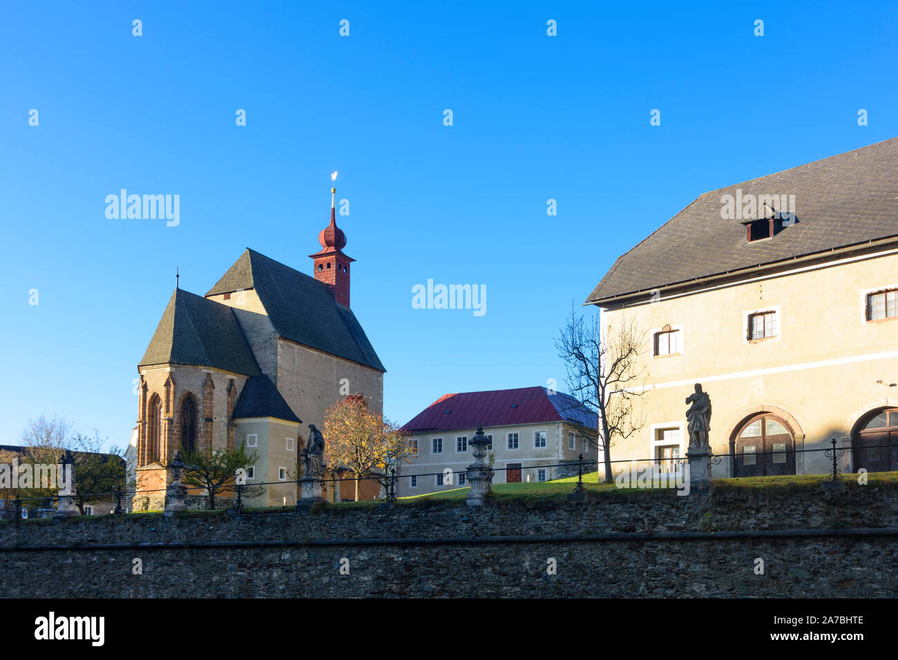 Sankt Lambrecht: monastery St. Lambrecht's Abbey, St. Peter's church in Austria, Steiermark, Styria, Murau-Murtal Stock Photo