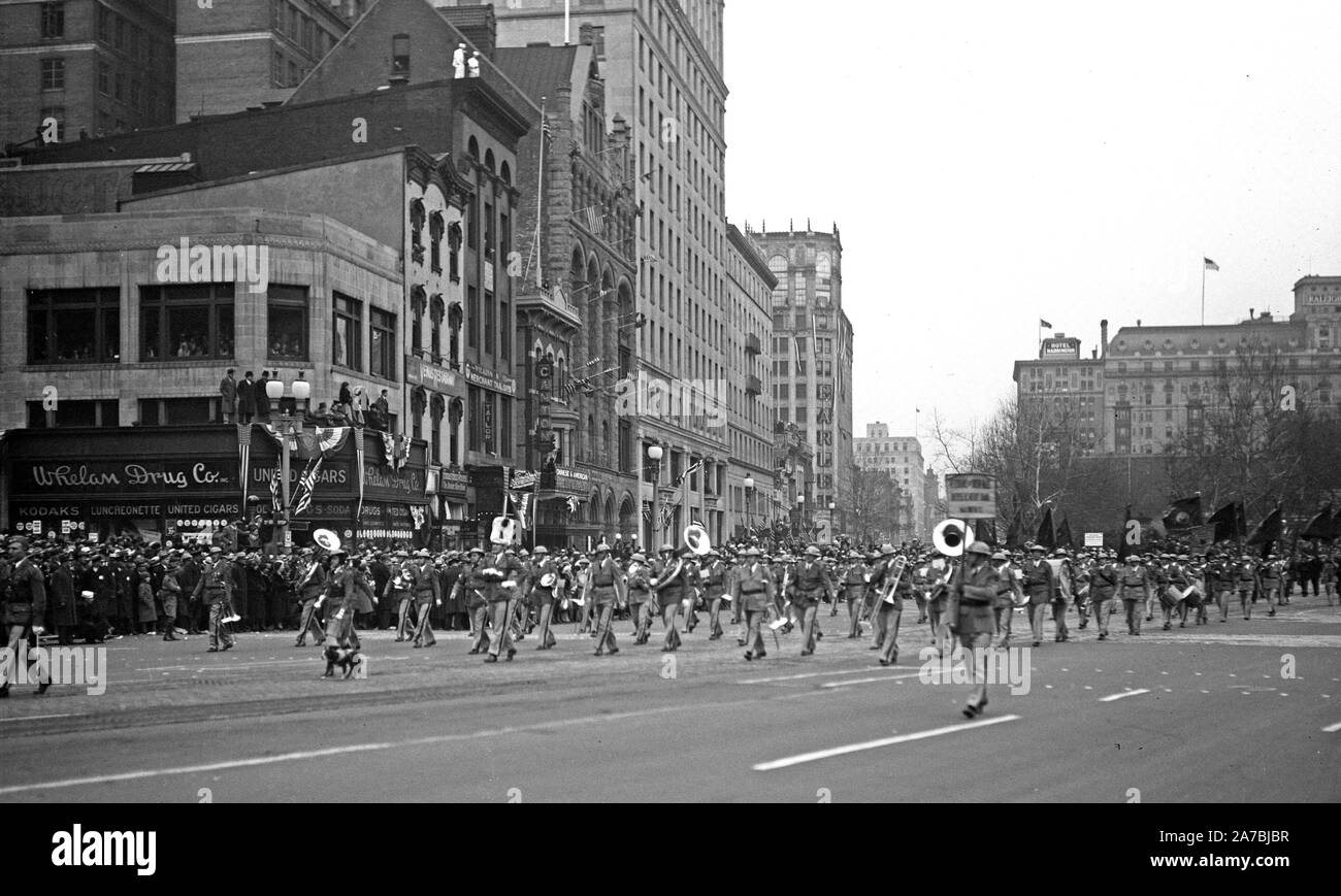 Franklin D. Roosevelt - Franklin D. Roosevelt inauguration. Parade. Washington, D.C. March 4, 1933 Stock Photo