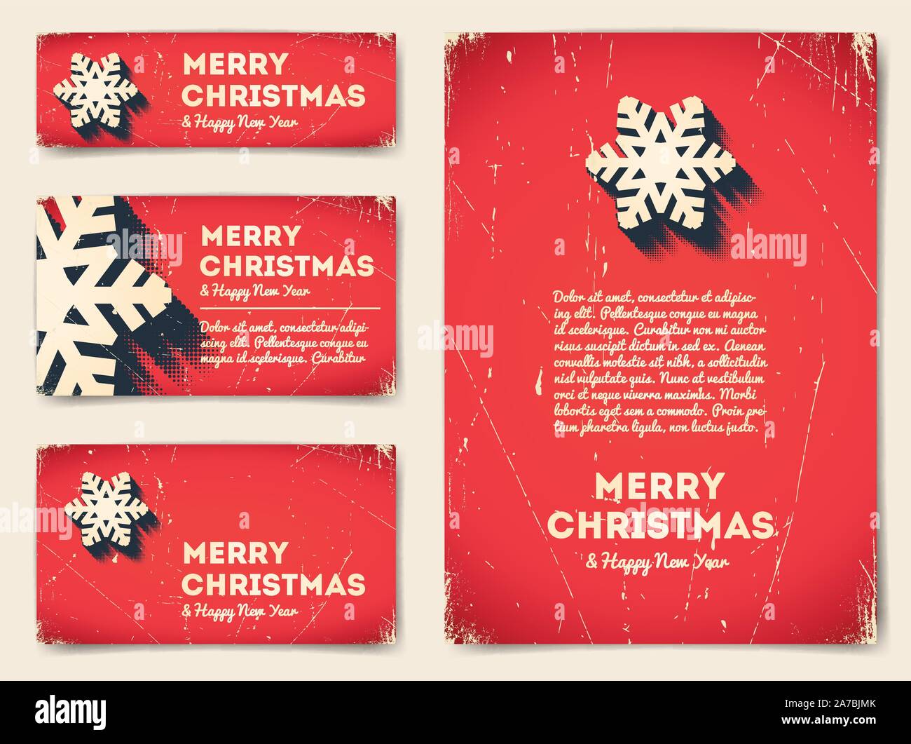 Collection of Christmas banners with snowflake Stock Vector Image & Art ...