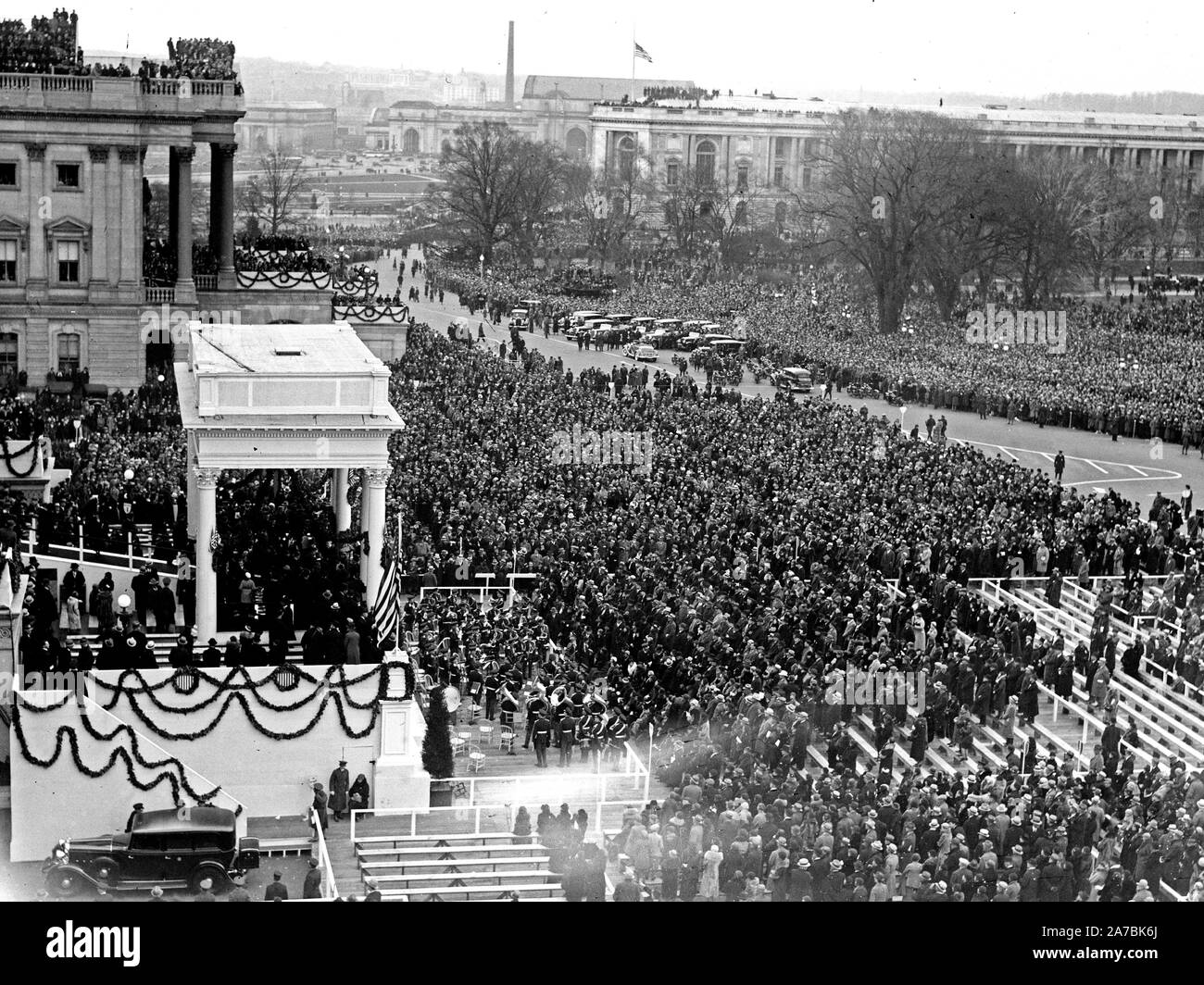 Franklin D. Roosevelt - Franklin D. Roosevelt inauguration at U.S. Capitol, Washington, D.C. - March 4, 1933 Stock Photo