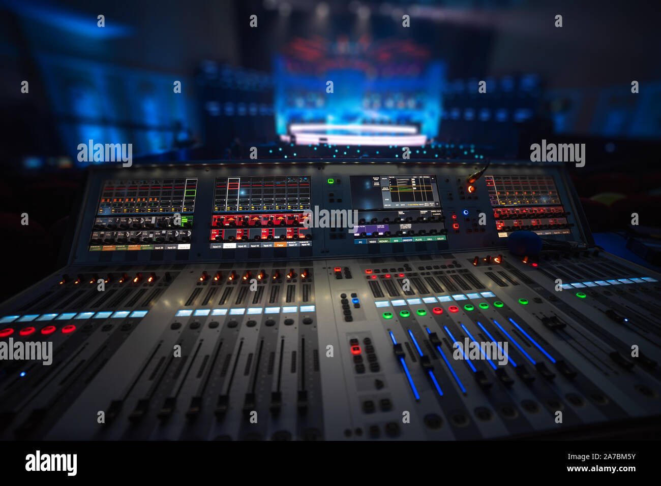 Sound panel for working in the studio and on TV projects Stock Photo ...