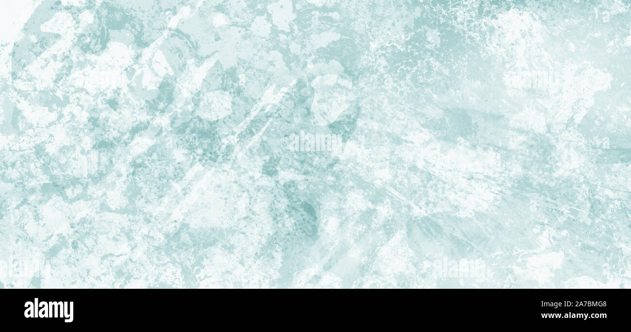 Blue and white background with old vintage texture and grunge in marbled wall design that has paint spatter drips and drops Stock Photo