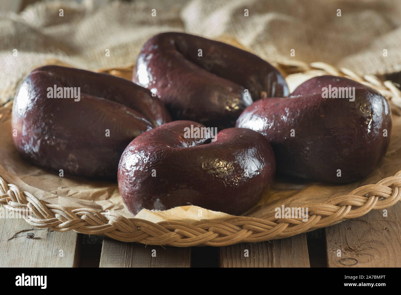 Bury black pudding. Regional food UK Stock Photo Alamy