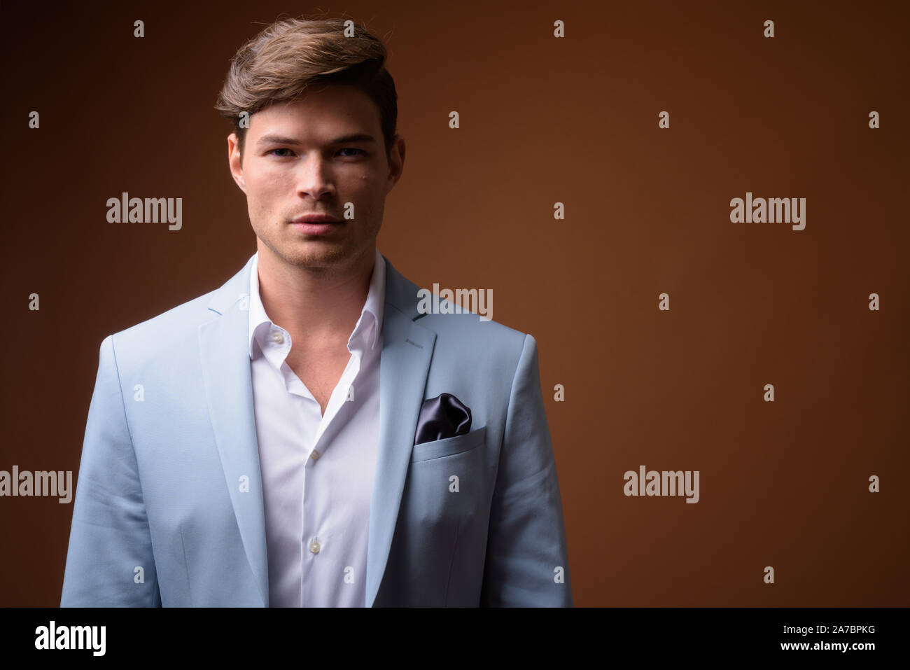 Man model handsome in suit hi-res stock photography and images - Alamy