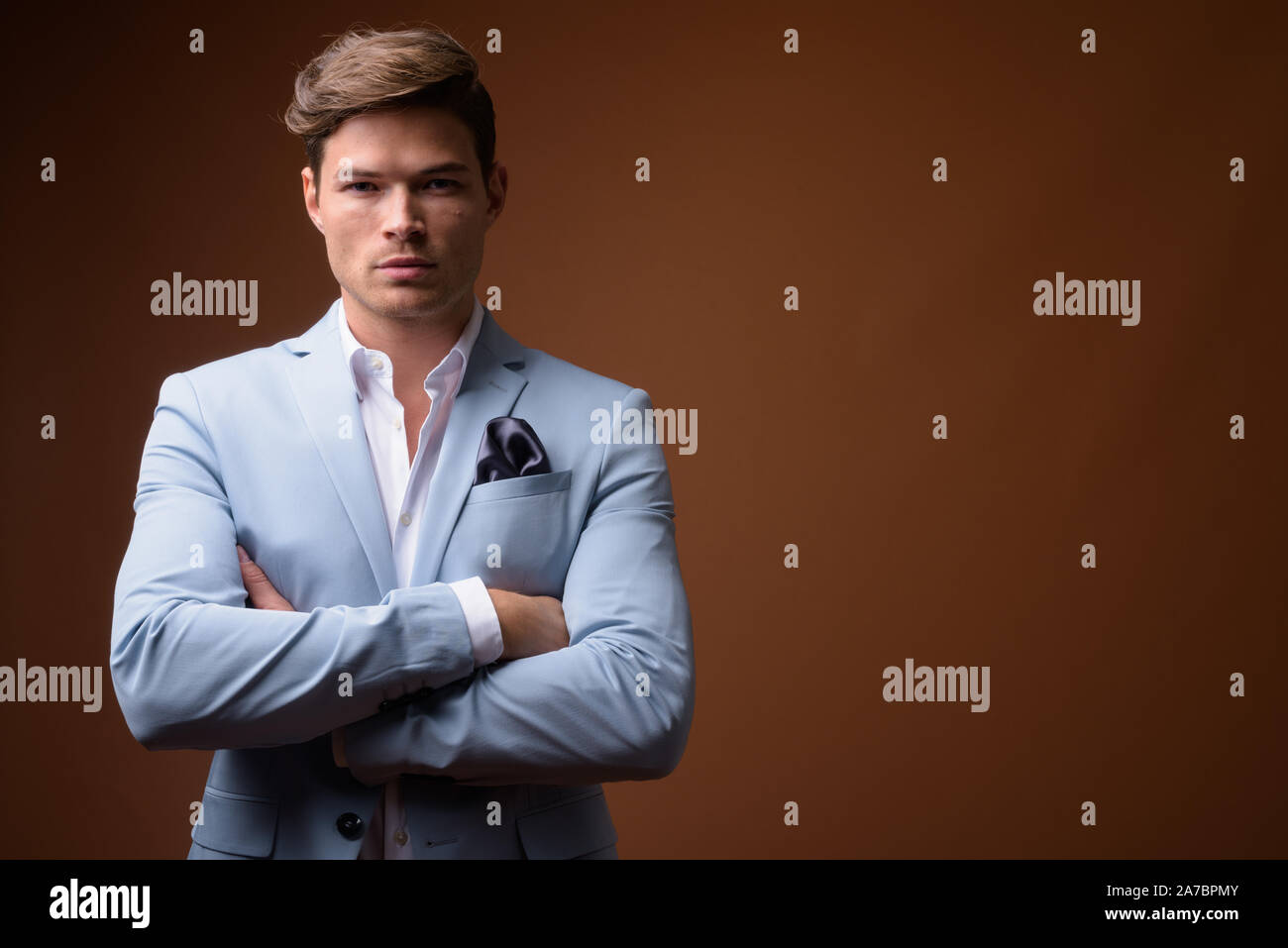 Man model handsome in suit hi-res stock photography and images - Alamy