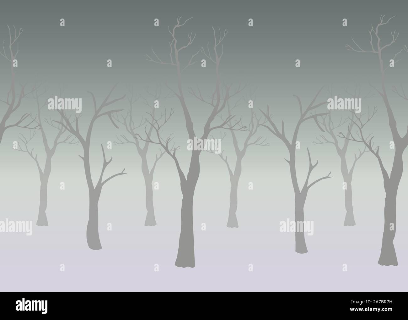 Hand Drawn Tree Seamless Pattern. Vector Illustration Stock Vector ...