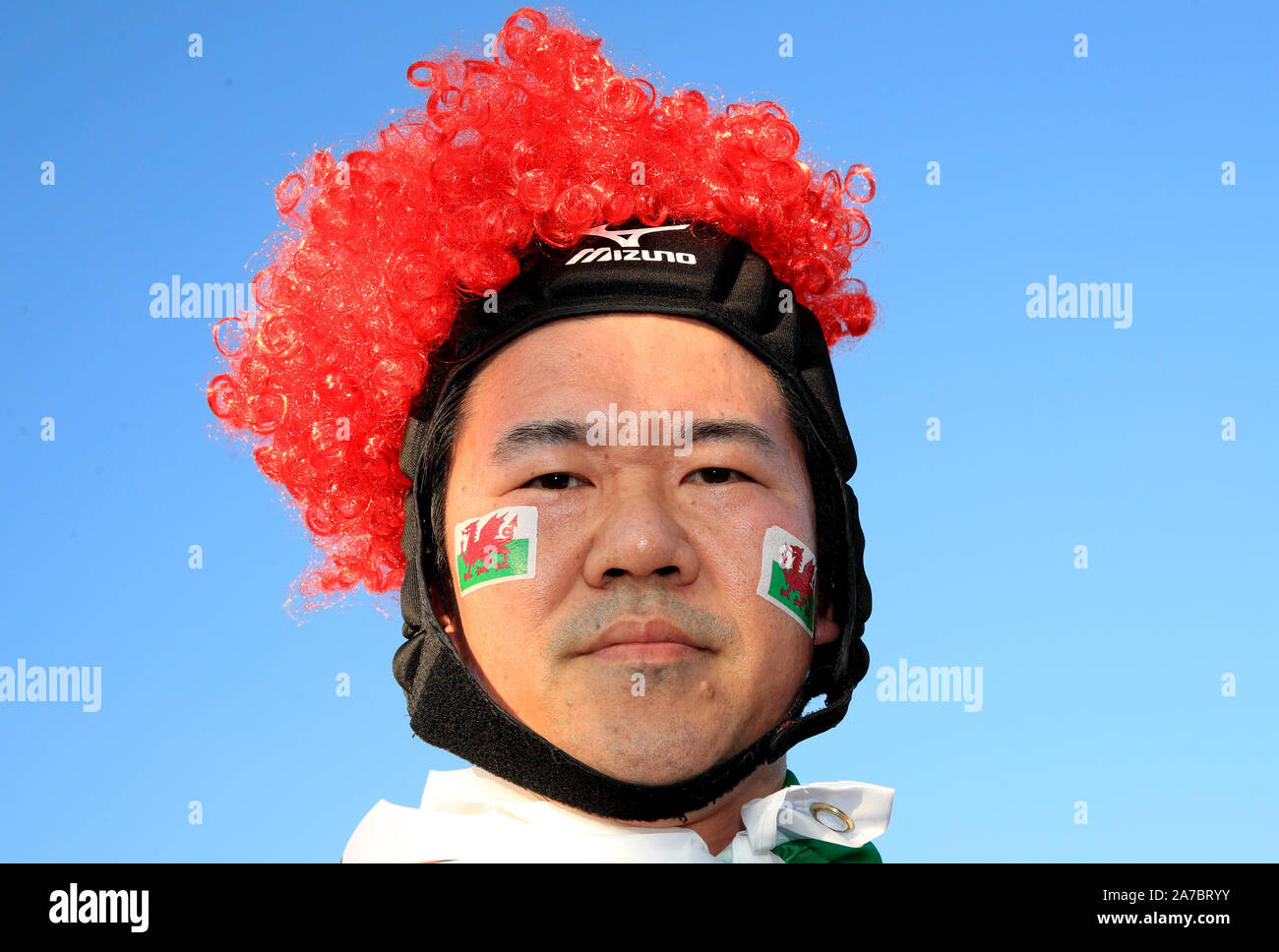 A Wales fan ahead of the 2019 Rugby World Cup bronze final match at