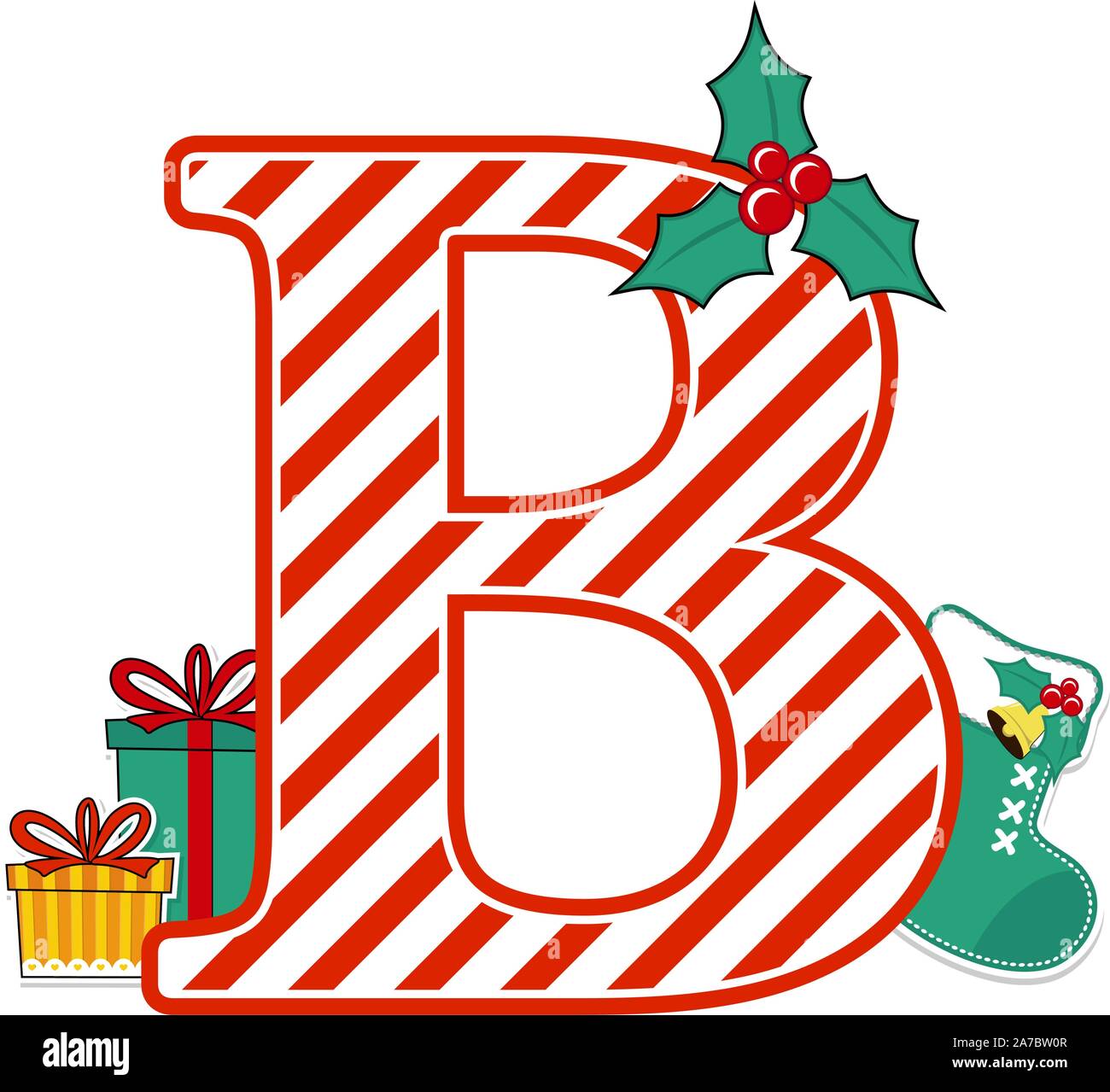 Free B - Christmas Letter stencil, pattern, template, clipart, design,  printable alphabet letter…