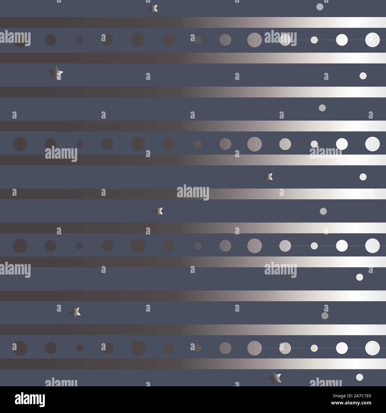 Cute Winter Background with silver elements on blue. Vector Illustration Stock Vector