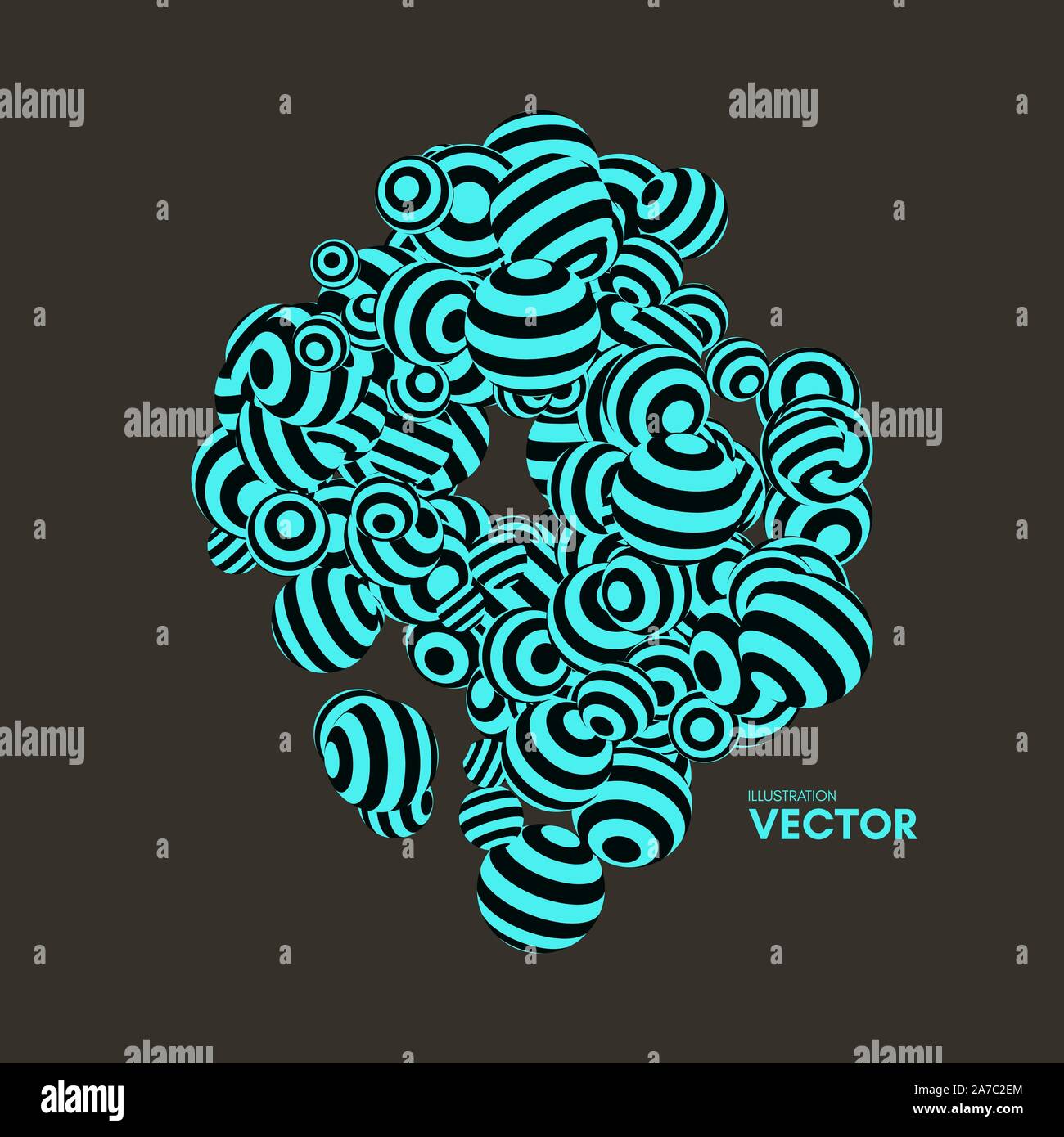 Abstract striped spheres background. Vector illustration Stock Vector ...