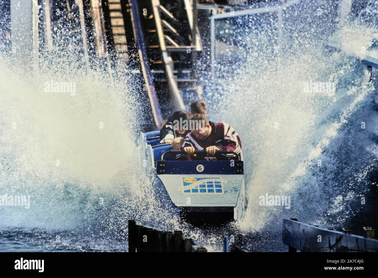 Water Chute Ride Blackpool Pleasure Beach Lancashire England Uk Circa 1990 S Stock Photo Alamy