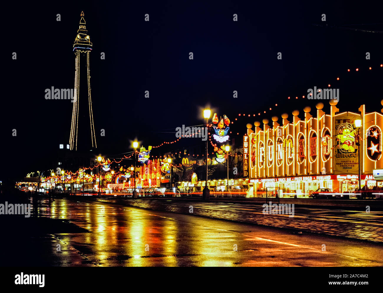 Blackpool illuminations along the golden mile featuring The Tower
