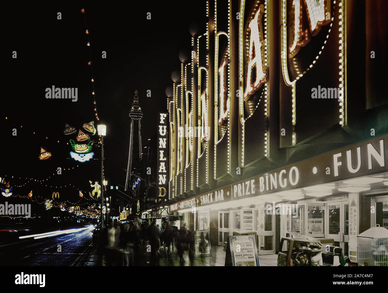 Blackpool Illuminations Along The Golden Mile Featuring The Tower ...