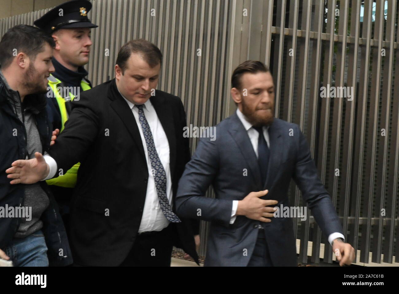 Dublin, Ireland. 01st Nov, 2019. UFC fighter Conor McGregor  arriving at Criminal Courts of Justice, Dublin, where he appeared on an assault charge. Credit: john Rooney/Alamy Live News Stock Photo