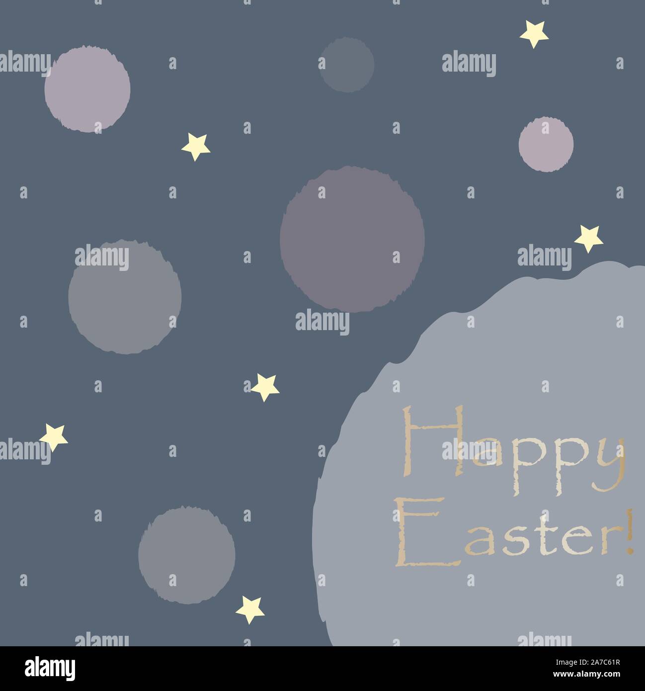 Happy Easter Greeting Card with golden message. Happy Easter Theme. Vector Illustration. Stock Vector