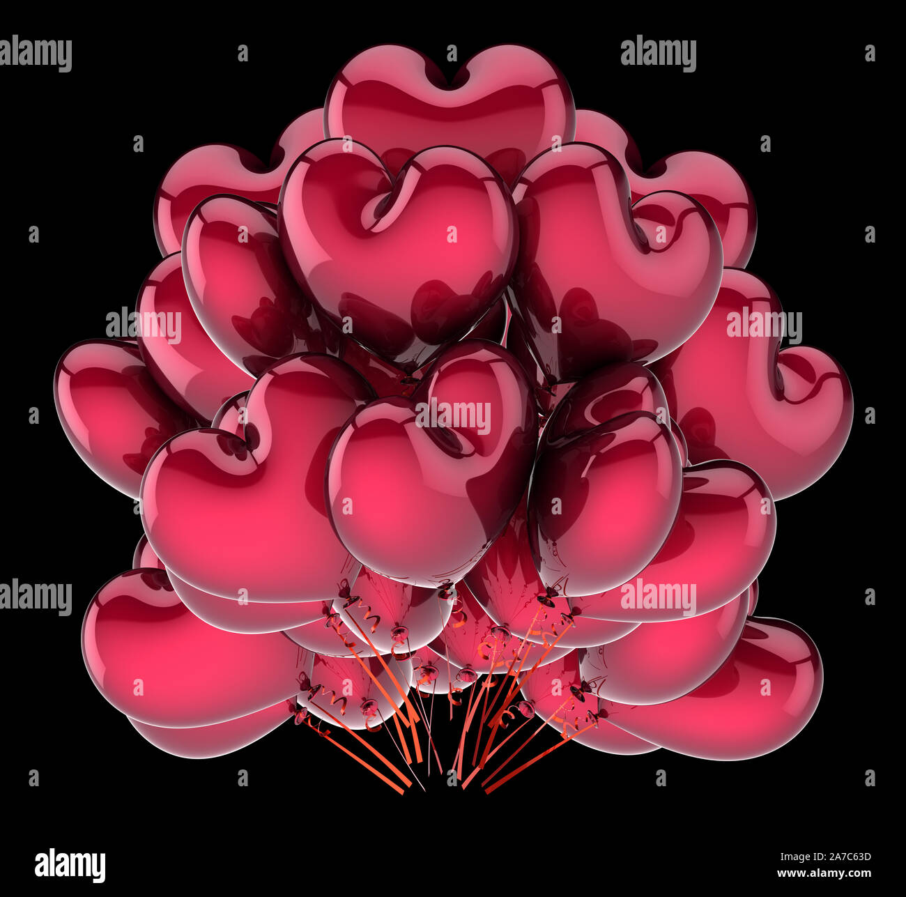 Baloons balloons heart shaped party ballons bunch red decoration