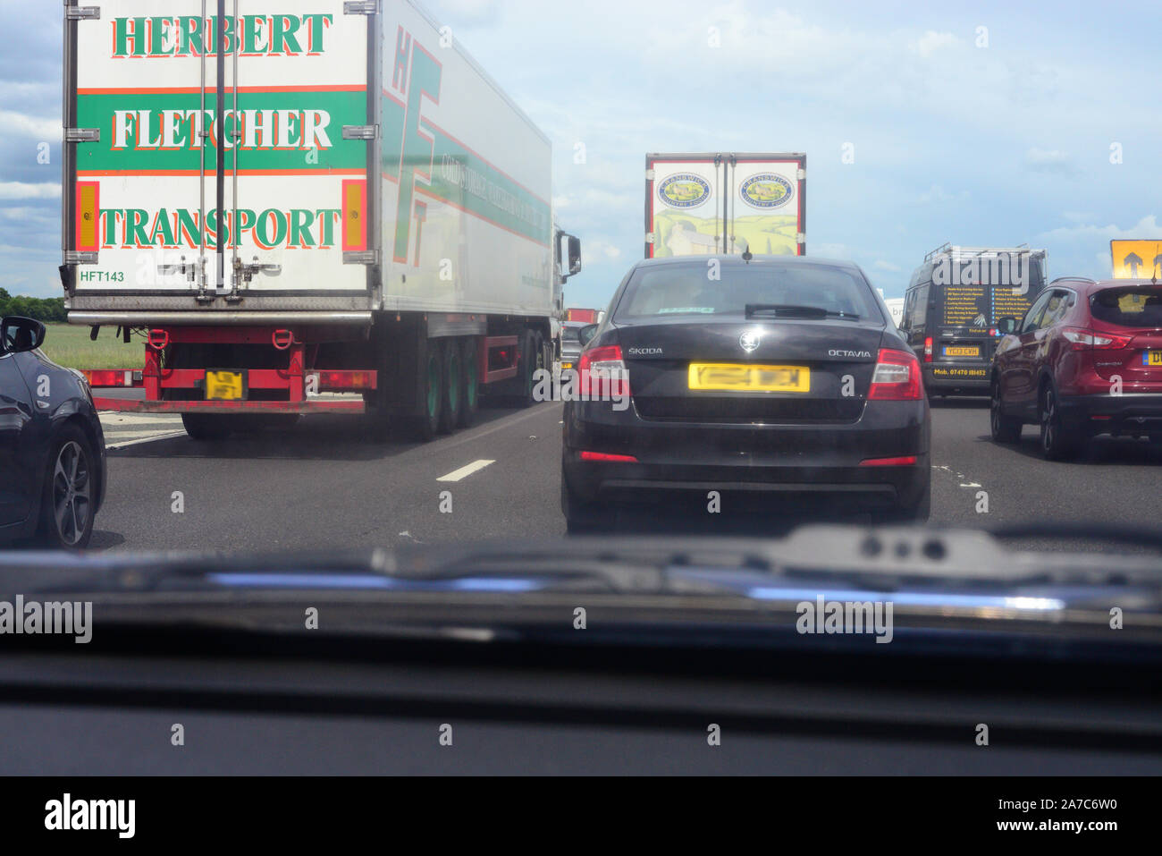 traffic jam on the m62 motorway howden united kingdom Stock Photo