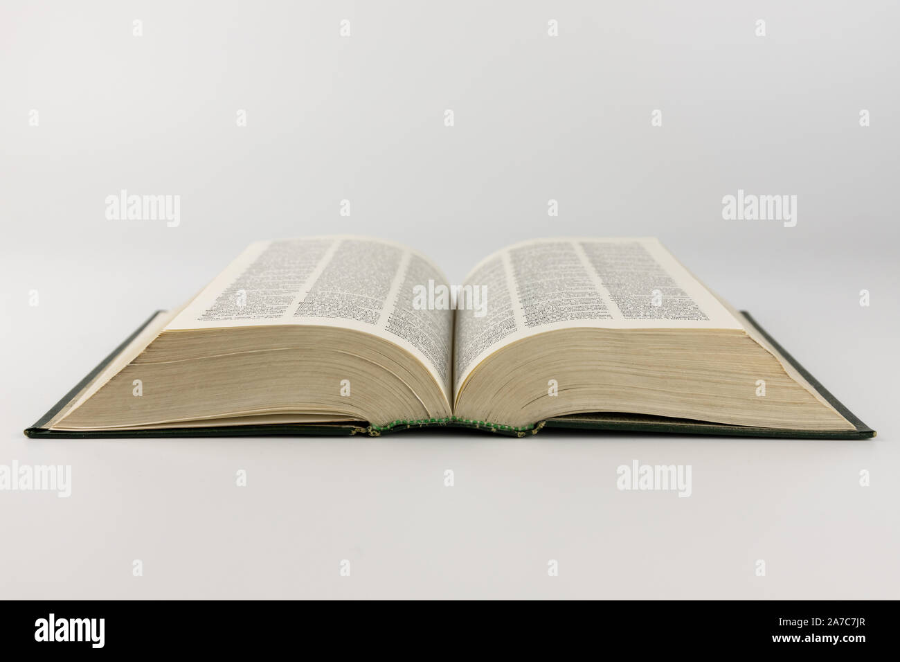 Open vintage book isolated on white background Stock Photo