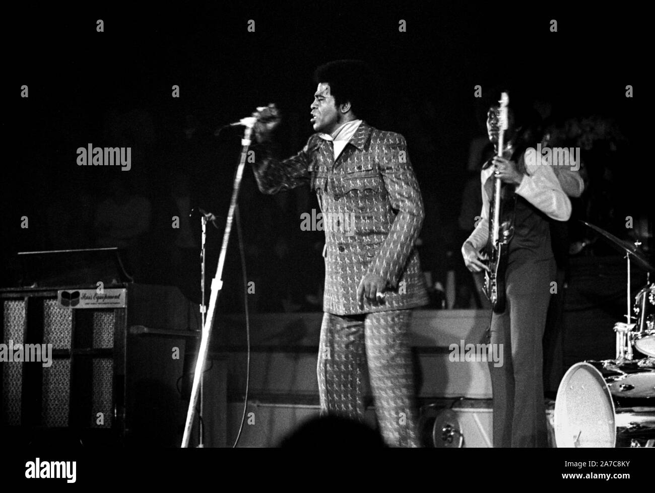 James Brown live on stage in Concertgebouw, Amsterdam. Netherlands 1972, (Photo Gijsbert
