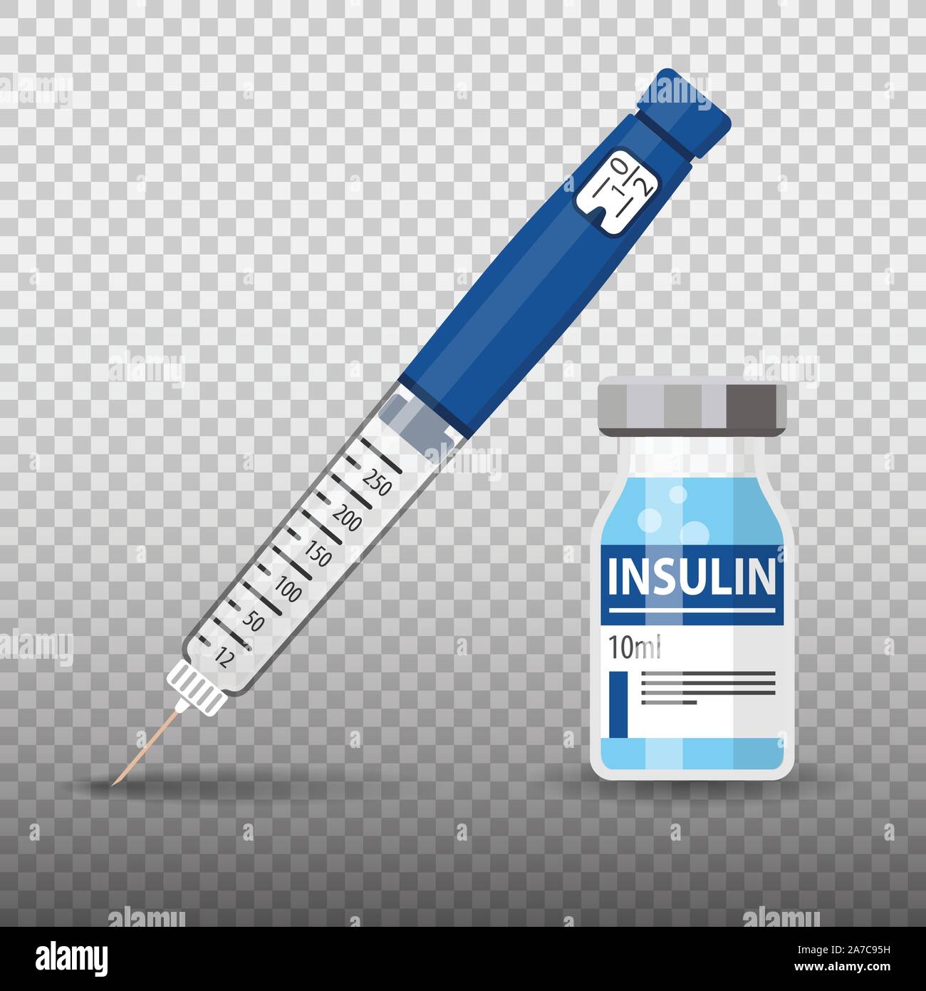 Diabetes Insulin Pen Syringe and Vial Stock Vector Image & Art Alamy
