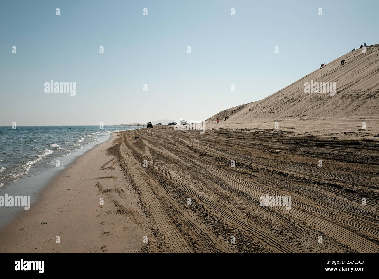 The Sealine beach south of Doha, Qatar is frequented by tourists and