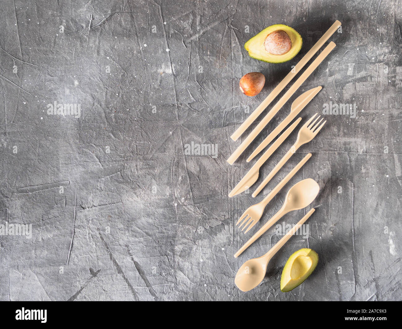 Avocado Seeds Biodegradable SingleUse Cutlery. Bioplastic Great