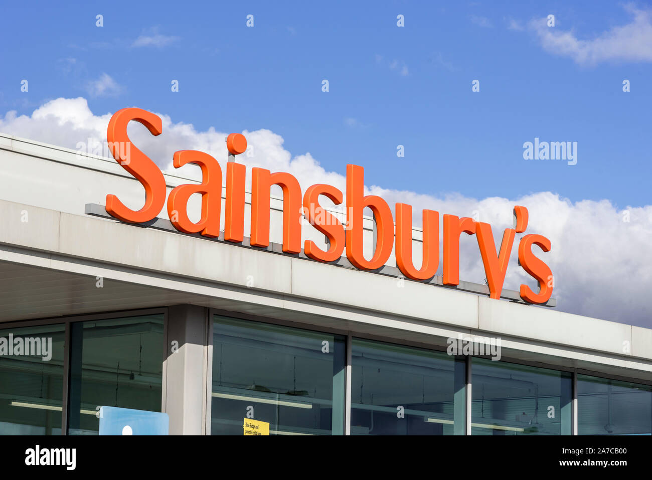 A Sainsbury's supermarket sign Stock Photo