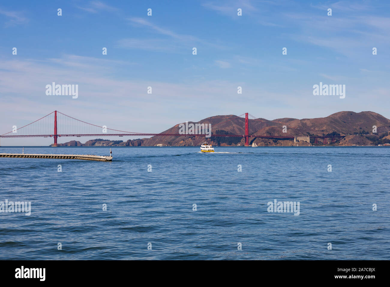 Golden Gate Bridge, San Francisco Bay, California, United States of America. USA Stock Photo