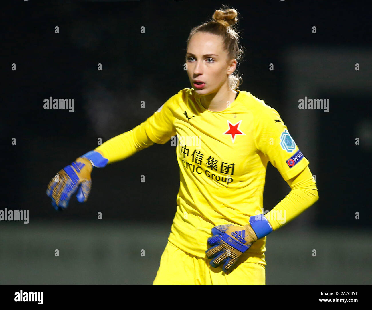 Borehamwood England October 31 Barbora Votikova Of Slavia Praha Women During Uefa Women S Champions League Round Of 16 Leg 2 Match Between Arsenal Stock Photo Alamy