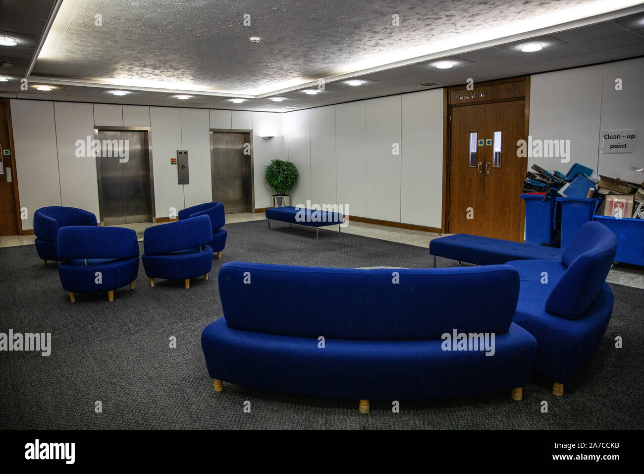The near empty offices at car giant Ford UK Warley headquarters in Brentwood, Essex, where the