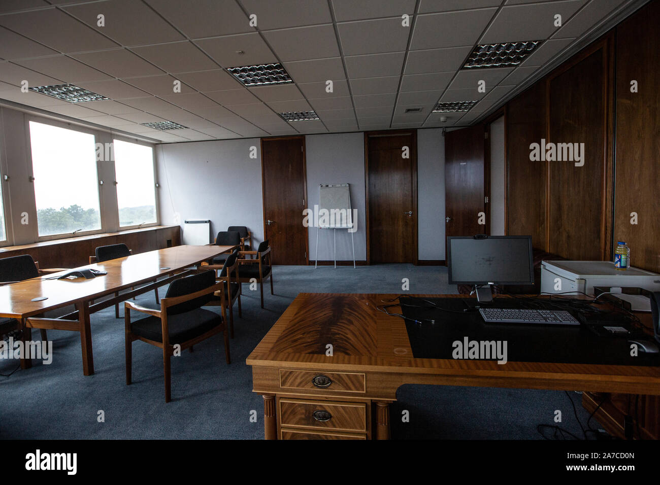 The near empty offices at car giant Ford UK Warley headquarters in Brentwood, Essex, where the