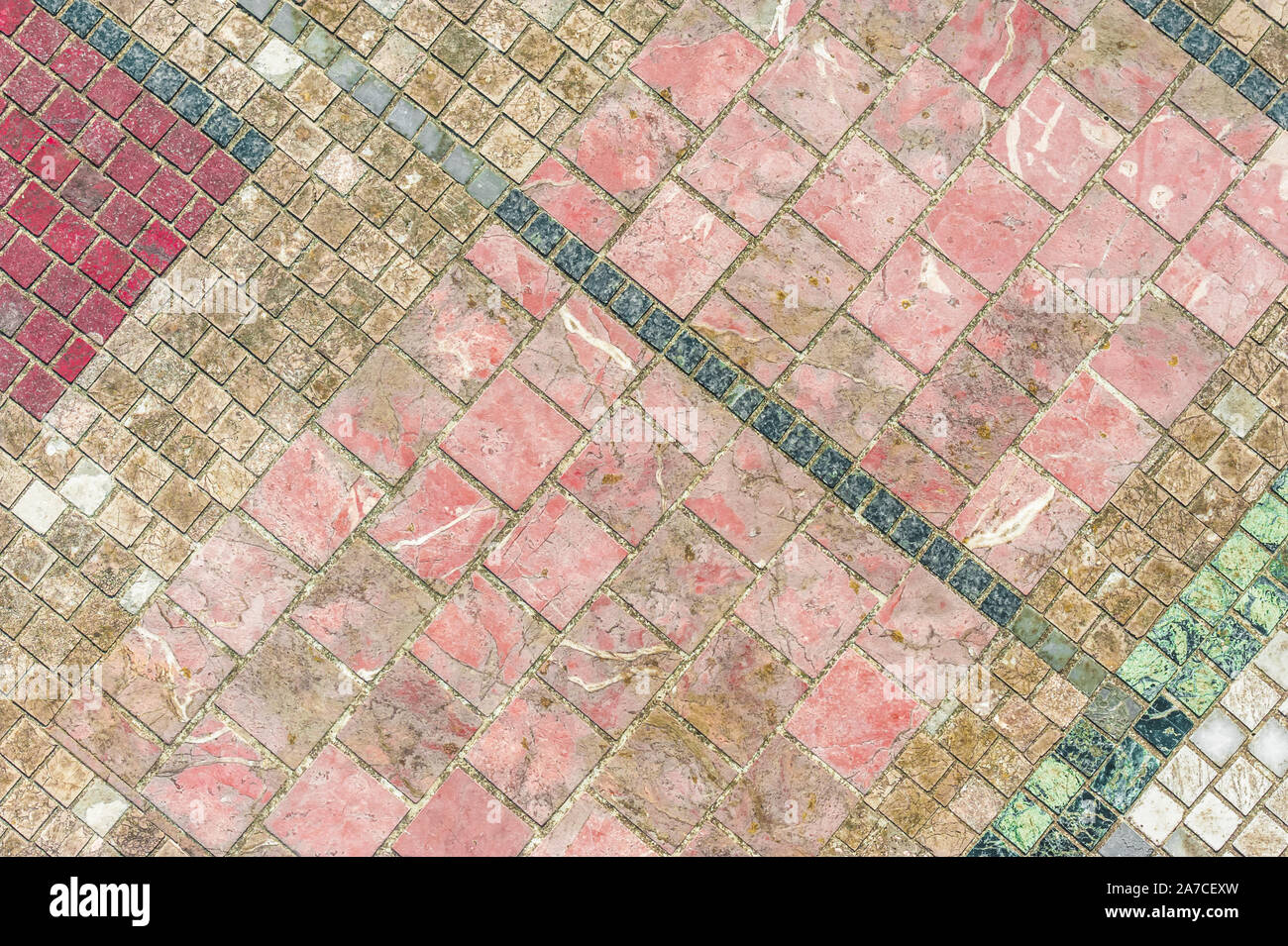 background of marbled cobblestones in differed colours Stock Photo