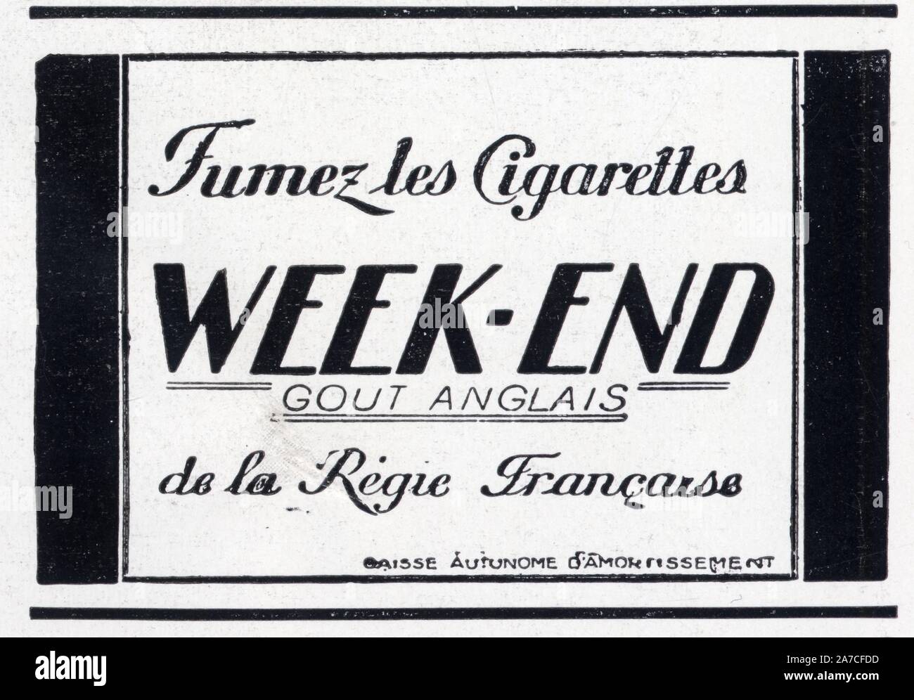 Publicité ancienne. 1871. Cigarettes Week-end Stock Photo