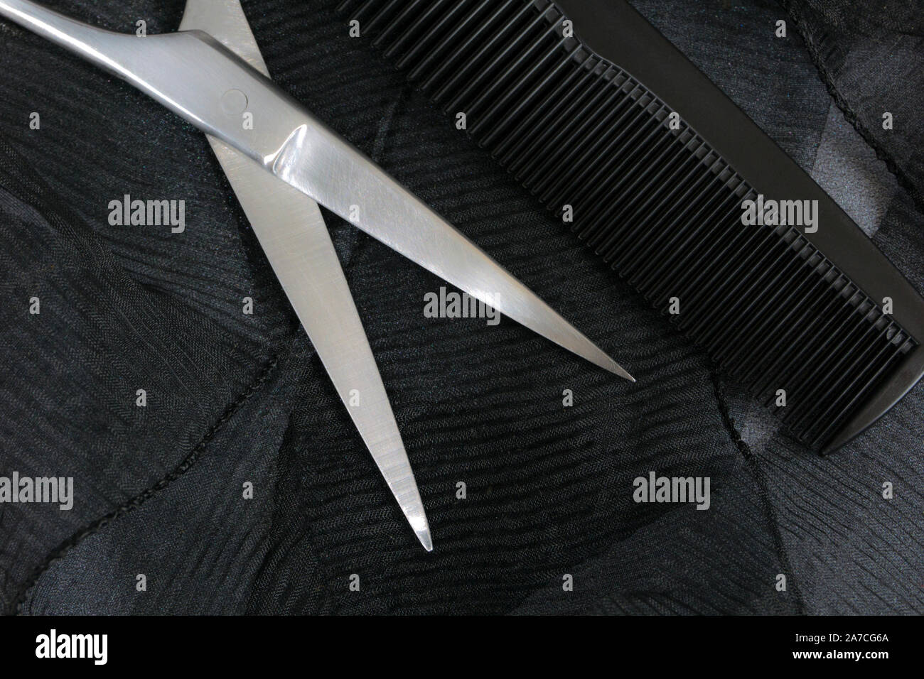 hair salon product scissors comb Stock Photo Alamy