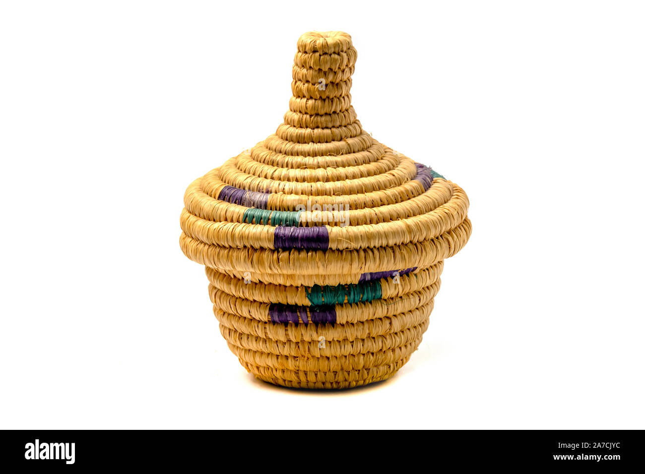 Wicker basket on a white background Stock Photo
