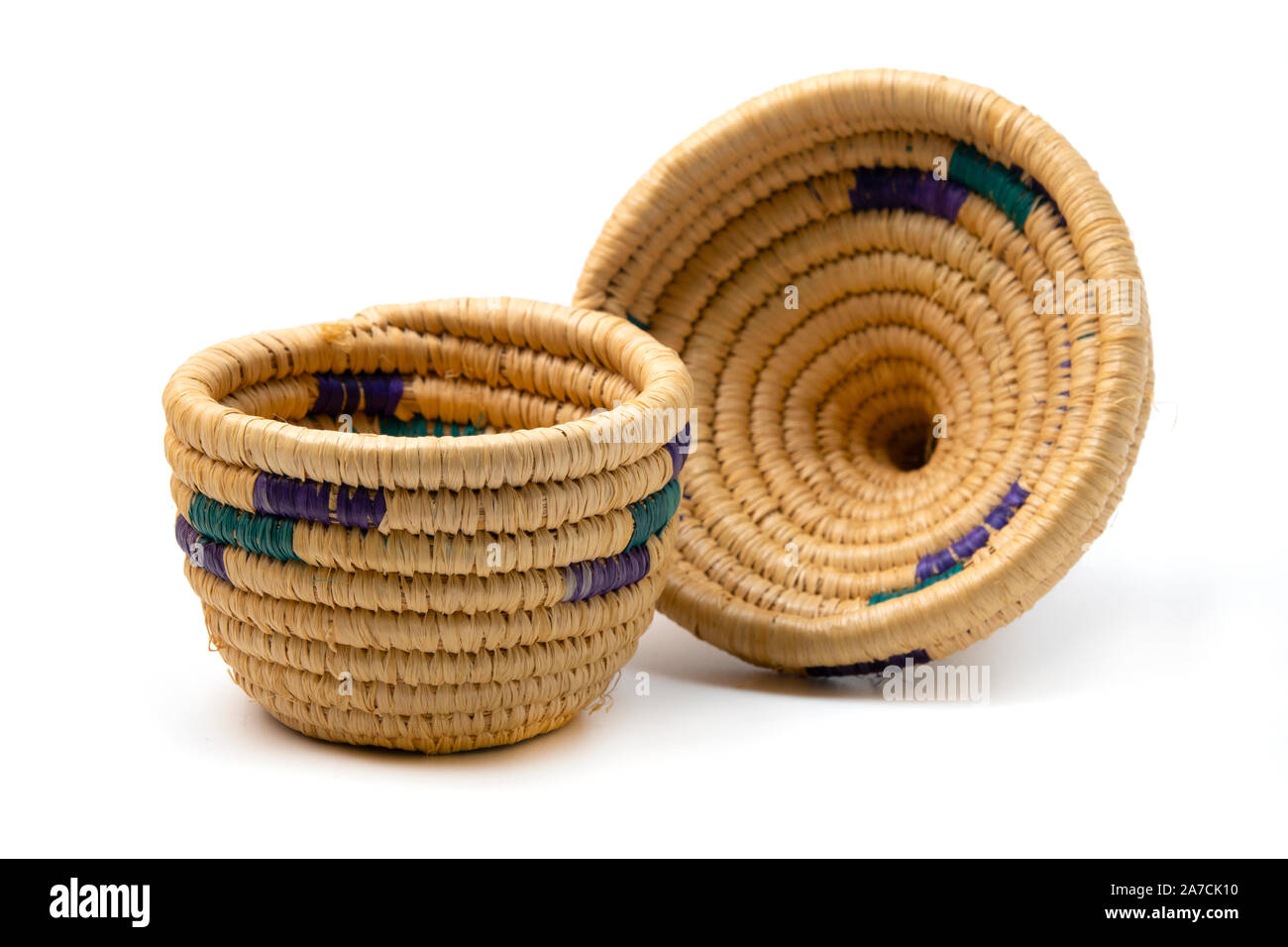 Wicker basket on a white background Stock Photo