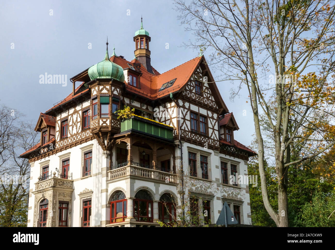 Villa Heinrichshof - home of the Lahmann family, Lahmann sanatory, Weisser Hirsch, Dresden Germany Stock Photo