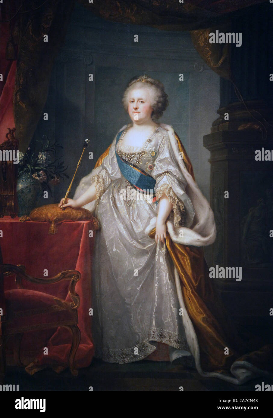 Tsarina Empress Catherine the Great  (1794) by Johann Baptist Lampi the Elder (1751 – 1830) Austrian-Italian historical and portrait painter Stock Photo