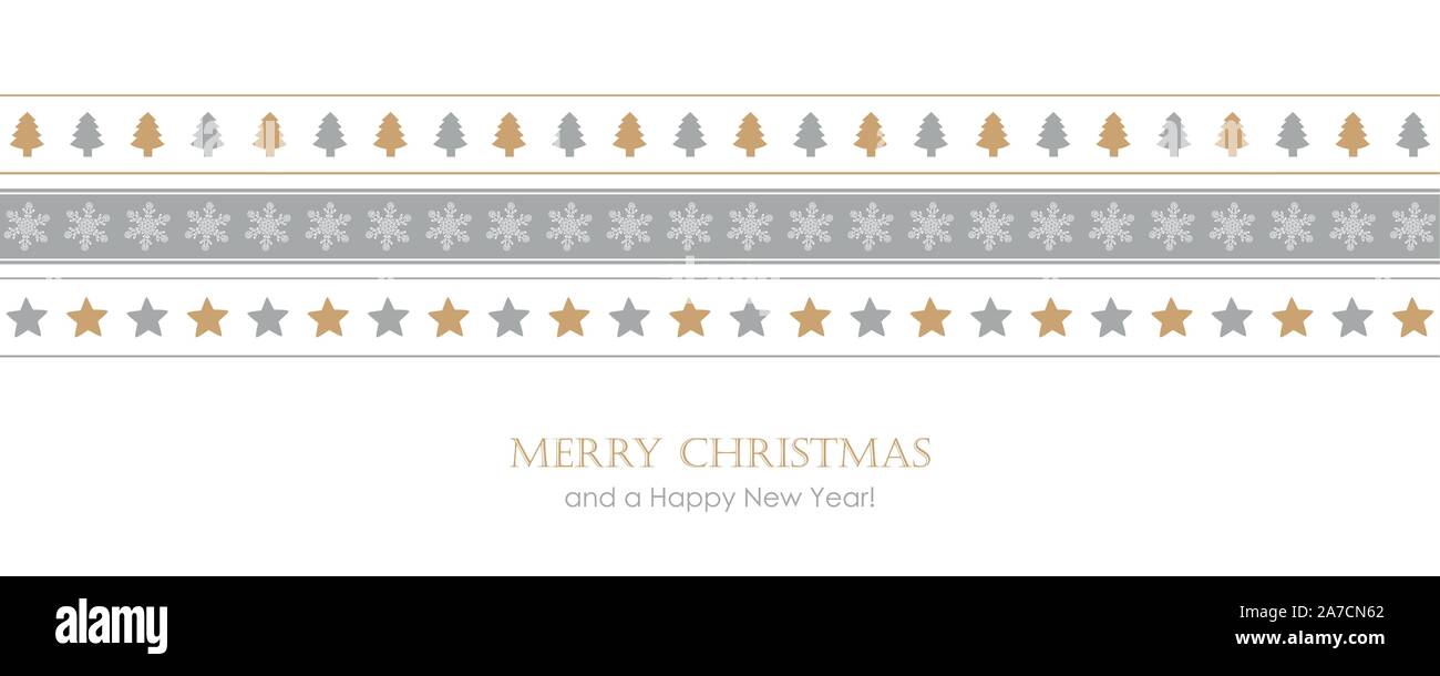 christmas card with pattern tree star and snowflake border vector illustration EPS10 Stock Vector